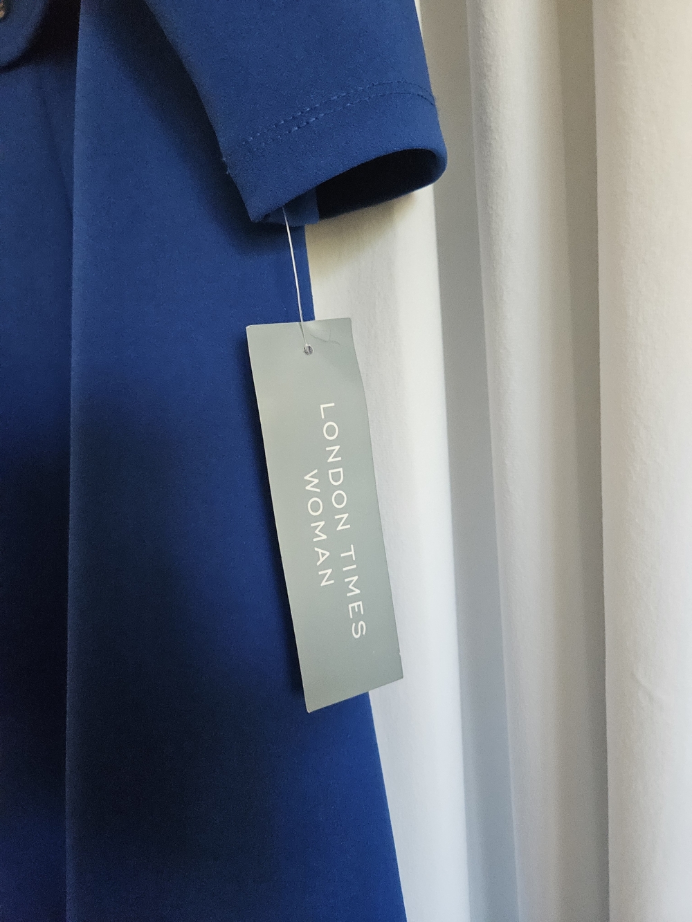London Times ROYAL Blue A-Line Midi Dress